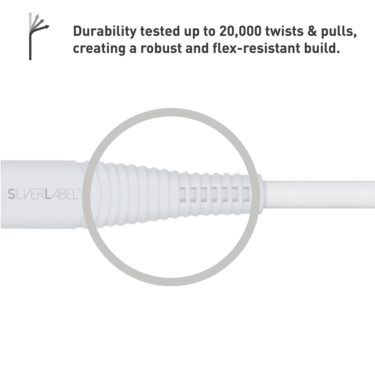 SilverLabel 1m USB-C to Lighting Cable White