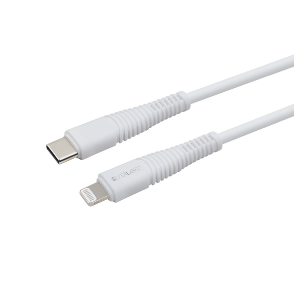 SilverLabel 1m USB-C to Lighting Cable White