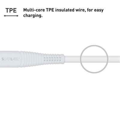 SilverLabel 1m USB-C to Lighting Cable White