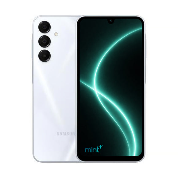 photo of Samsung Galaxy A16 5G white with mint+ wallpaper