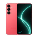 photo of Samsung Galaxy S25 red with mint+ wallpaper